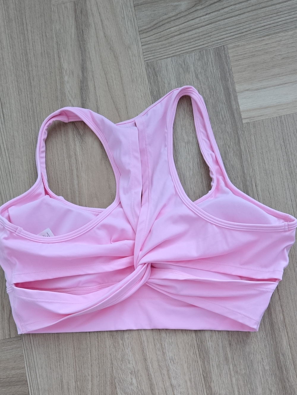Halara Pink Twist-Front Sports Bra Large